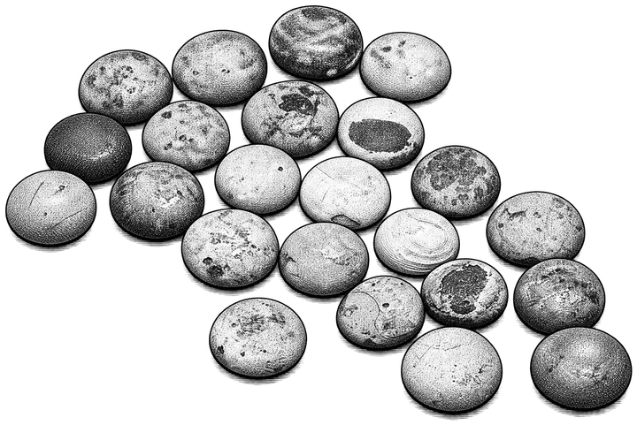 Engraving of Stone Pieces for Baduk (Board Game)